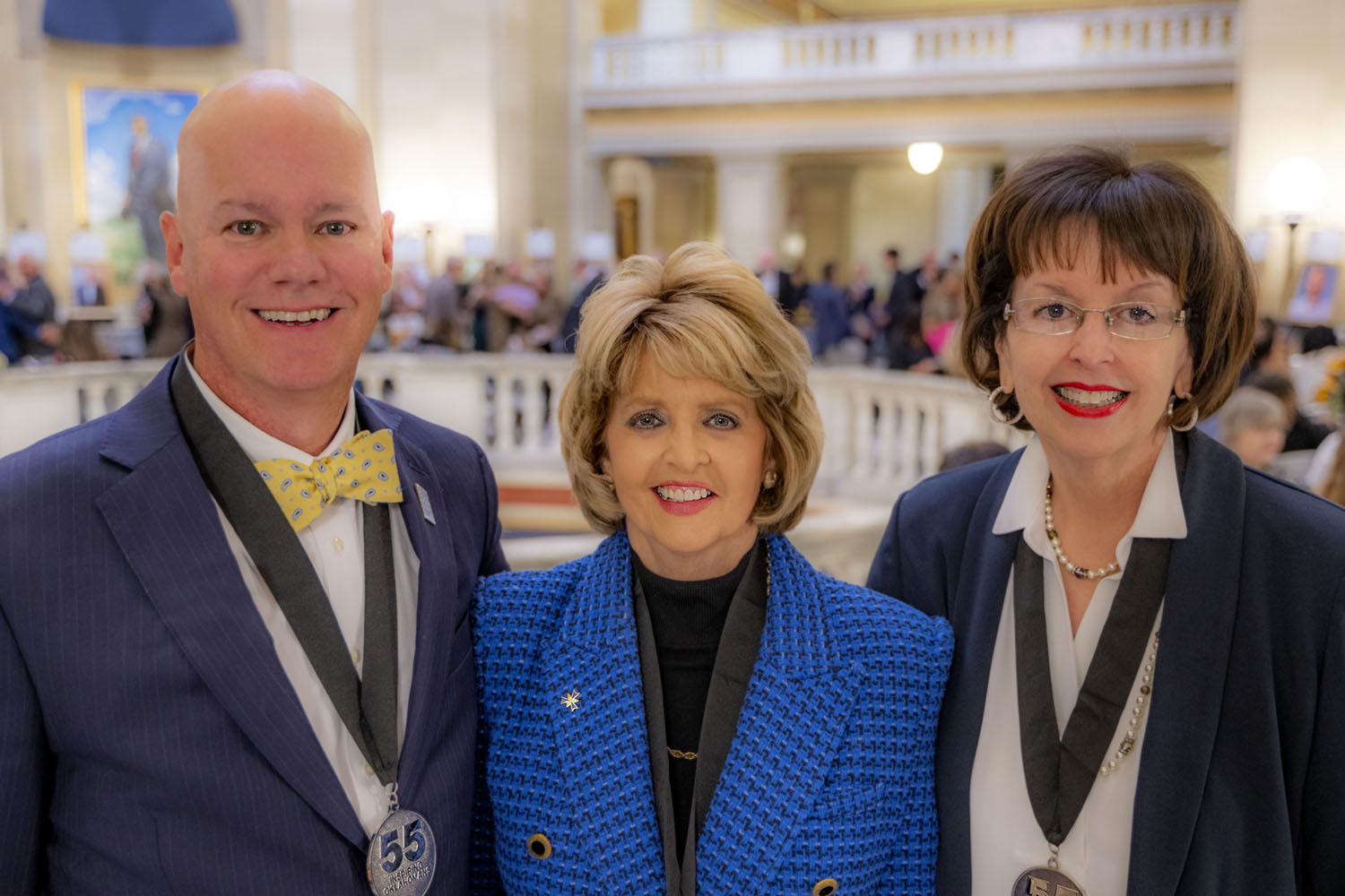 Pictured (L to R): Vice President for Student Affairs Lance Newbold, President Dr. Jeanie Webb, and Regent Laure Majors